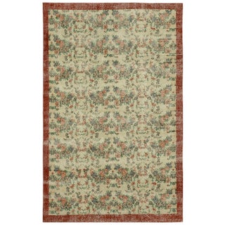 Vintage Turkish Beige Area Rug For Sale