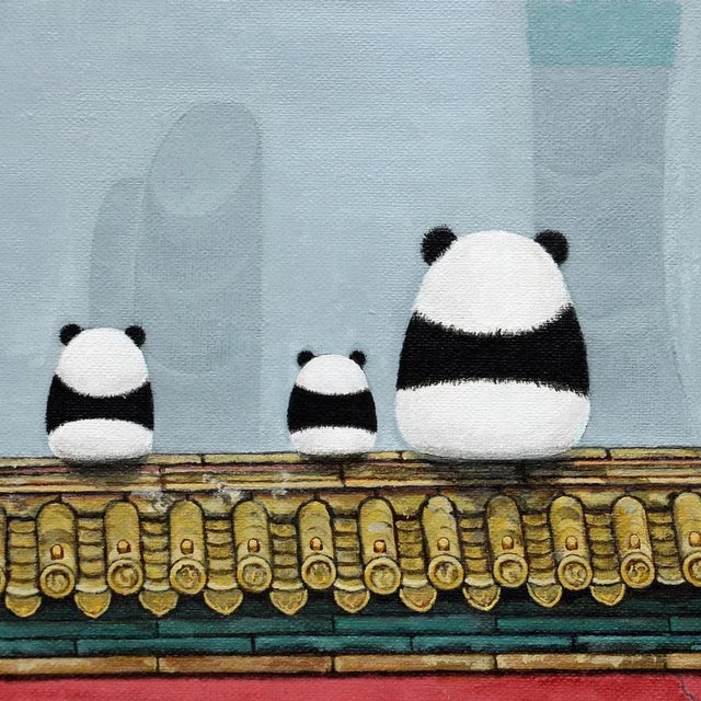 Acrylic on canvas In China, pandas are very well protected. While many old buildings have to face the reality of being...