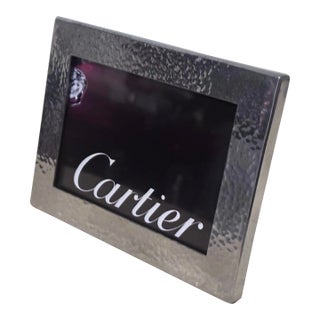 Cartier Hammer Pewter Picture Frame For Sale