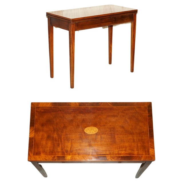 This is a very fine, restored Sheraton card games table in Burl & Burr Walnut with Satinwood detailing This piece has been...
