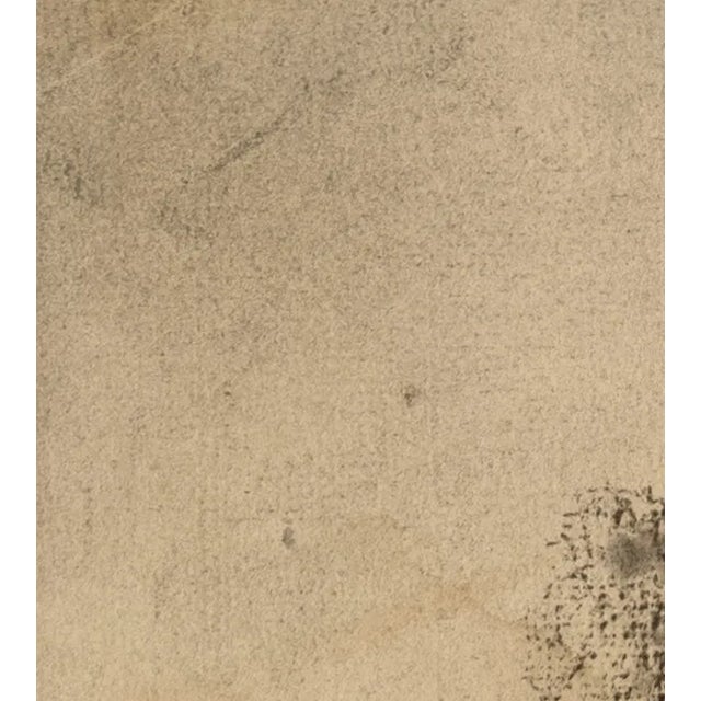 Early 20th Century Early 1900's Antique French Charcoal Bucolic Valley Landscape Scene on Paper With Mat For Sale - Image 5 of 5