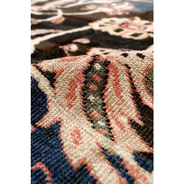 1910s Antique Ziegler Sul Black/Rose Area Rug-11' 4" X 15' 3" For Sale - Image 4 of 7