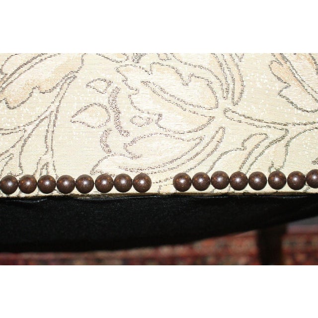 Antique French Louis XIV Style Nail Head Upholstered Arm Chairs - Set of 2 For Sale - Image 14 of 14