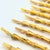 Metal Vintage Golden Bamboo Cocktail Forks - Set of 11 For Sale - Image 7 of 9