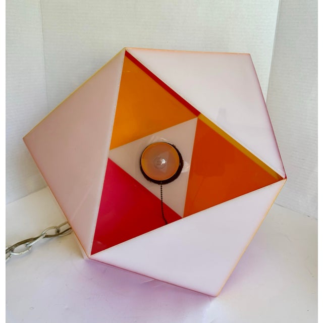 1963 Fredrick Ramond Geometric Space Age Acrylic Pendant Light For Sale - Image 10 of 10
