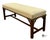 American Vintage Traditional Chippendale Style Mahogany Frame Upholstered Bench For Sale - Image 3 of 9