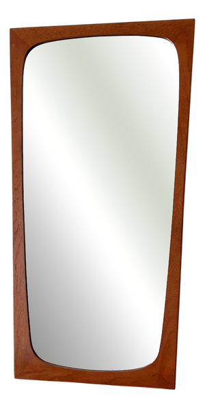 Vintage Danish Shield Wall Mirror in Wood, 1960