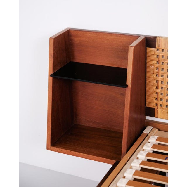 Metal Model GE 701 Double Bed in Teak with Cane Weaving by Hans J. Wegner for Getama, 1950s For Sale - Image 7 of 14
