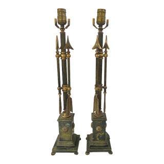 Pair of 1960s Arrow Style Table Lamps For Sale