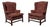 Pair of Chippendale Style Straight-Leg Fireside Wingback Chairs For Sale