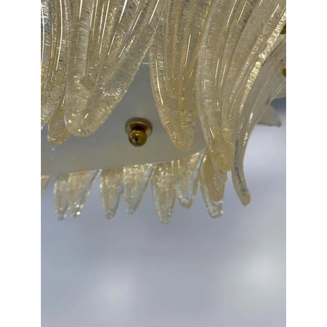 2000 - 2009 Vintage Italian Murano Palmette Pendant in Amber Glass, 2000s For Sale - Image 5 of 15