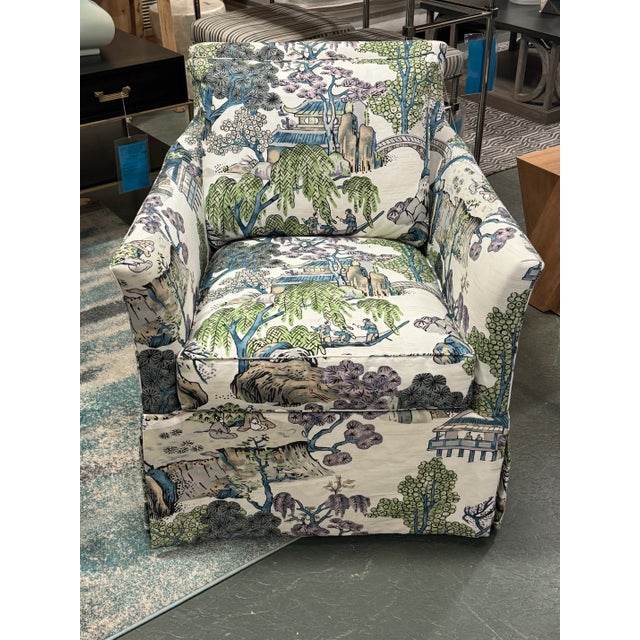 Traditional Highland House Brighton Swivel Chair For Sale - Image 3 of 9