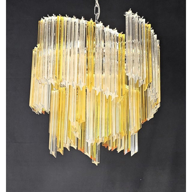 Vintage Chandelier with Quadrihedral Prism Glass from Murano, 2004 For Sale - Image 8 of 12