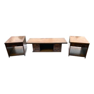 Paul Evans Style Brutalist Staccato Living Room Set by Lane - Set of 3 For Sale