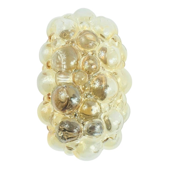 Mid-Century Amber Bubble Glass Wall Light attributed to Helena Tynell for Limburg, Germany, 1960s For Sale
