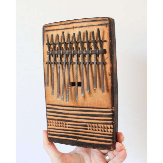 Wood Vintage Folk Art Wooden Mbira Kalimba African Instrument For Sale - Image 7 of 7