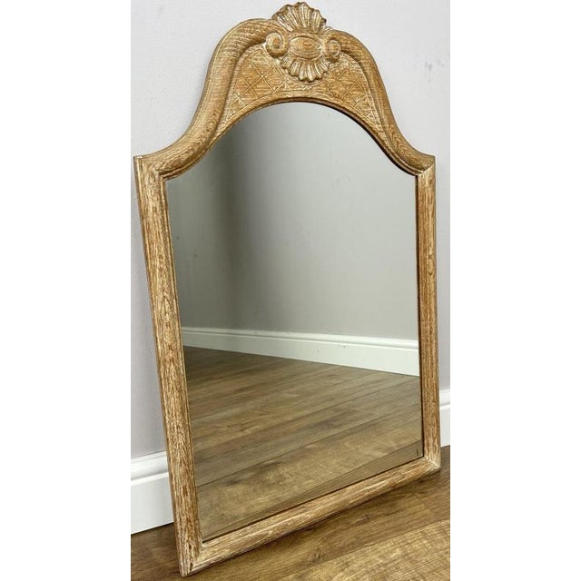 Wood Vintage French Shabby Chic Mirror in Oak For Sale - Image 7 of 7