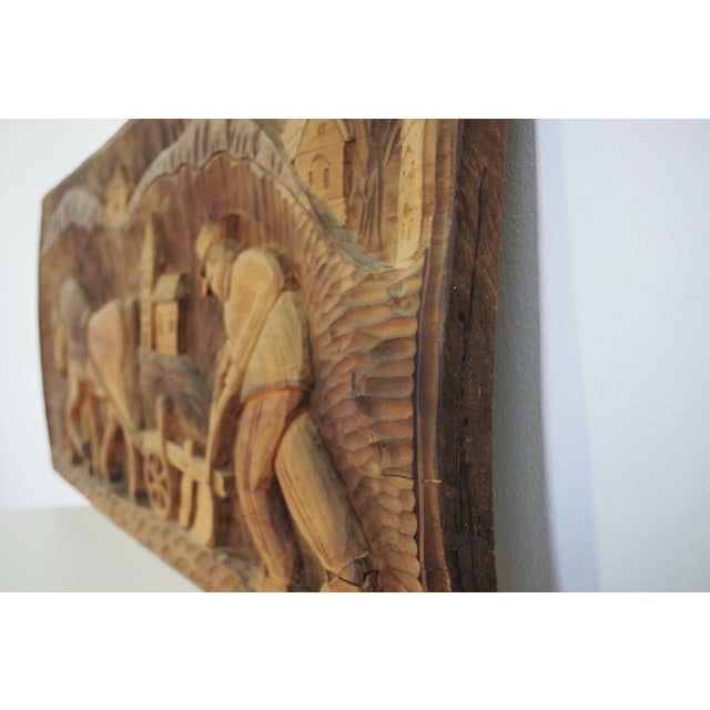 Carved Walnut Decorative Picture, 1970s For Sale - Image 11 of 15