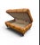 Vintage Ralph Lauren Brierly Ottoman in classic camel leather on turned mahogany legs on brass casters. The ottoman has a...