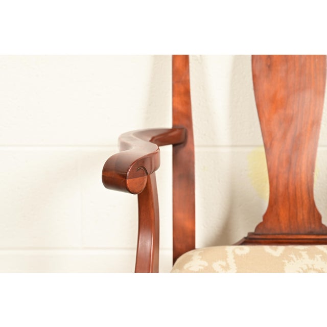 Henkel Harris Queen Anne Solid Cherry Wood Dining Chairs | Set of Six For Sale - Image 9 of 16