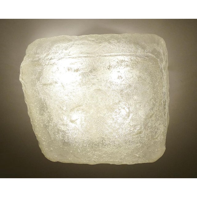 Vintage Brutalist Glass Ceiling Light from Honsel For Sale - Image 6 of 13