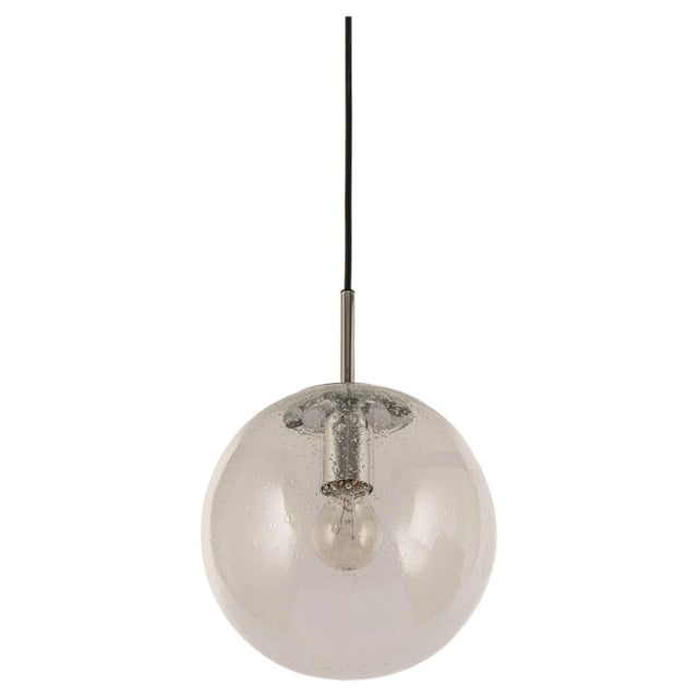 Petite Limburg Chrome with Clear Glass Ball Pendant, Germany, 1970s For Sale - Image 12 of 12