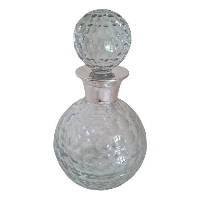 Camelot Silverware Cut Glass Golf Ball Spirit Decanter, 1991 For Sale