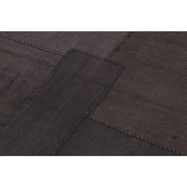 Traditional Vintage Turkish Patchwork Rug, in Brown and Charcoal Tones - Rug & Kilim For Sale - Image 3 of 10