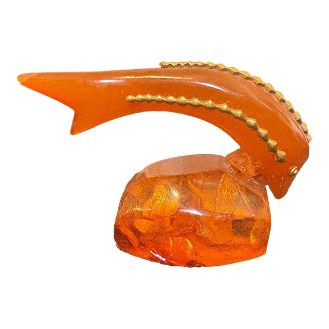 Mid 20th Century Amber Fin Figurine For Sale