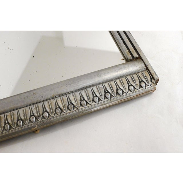 Small Art Deco Mirror with Silvered Wooden Frieze Frame, 1930s For Sale - Image 9 of 12