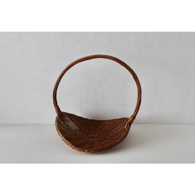 Wood Vintage French Style Wicker Flower Gathering Basket For Sale - Image 7 of 12