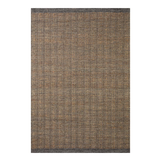 Jean Stoffer x Loloi Cornwall Charcoal / Natural 2'-6" x 9'-9" Runner Rug For Sale