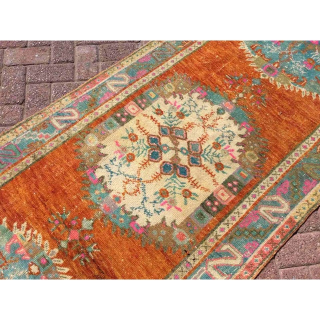 Vintage Handmade Rug Runner - 38" X 144" For Sale - Image 11 of 13