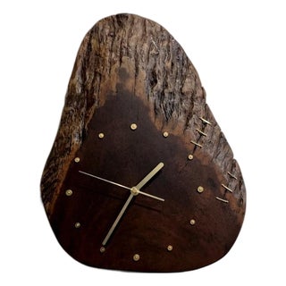 Solid Wood Vintage Wall Clock For Sale