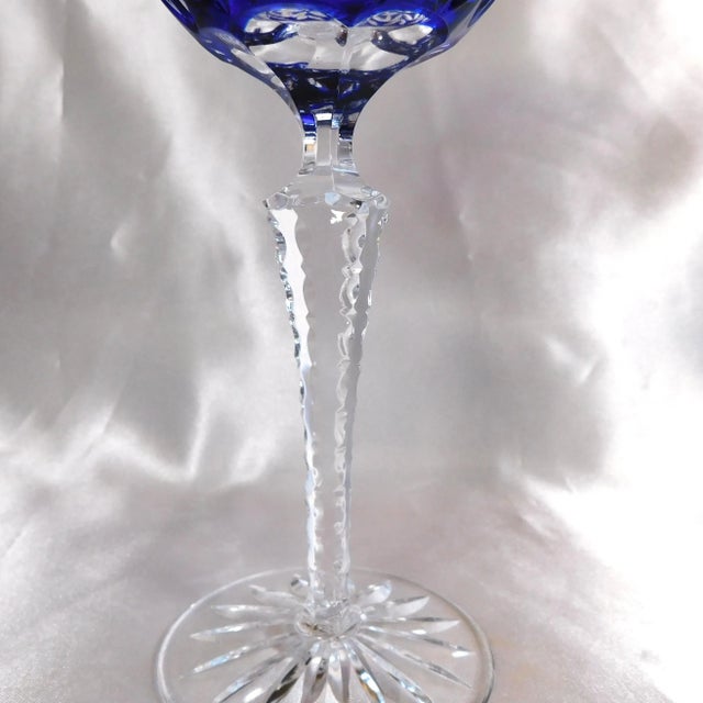 1960s Blue Cut to Clear Stemware For Sale In San Francisco - Image 6 of 7