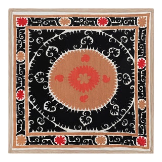 Suzani Mandarin Red Wall Decor For Sale