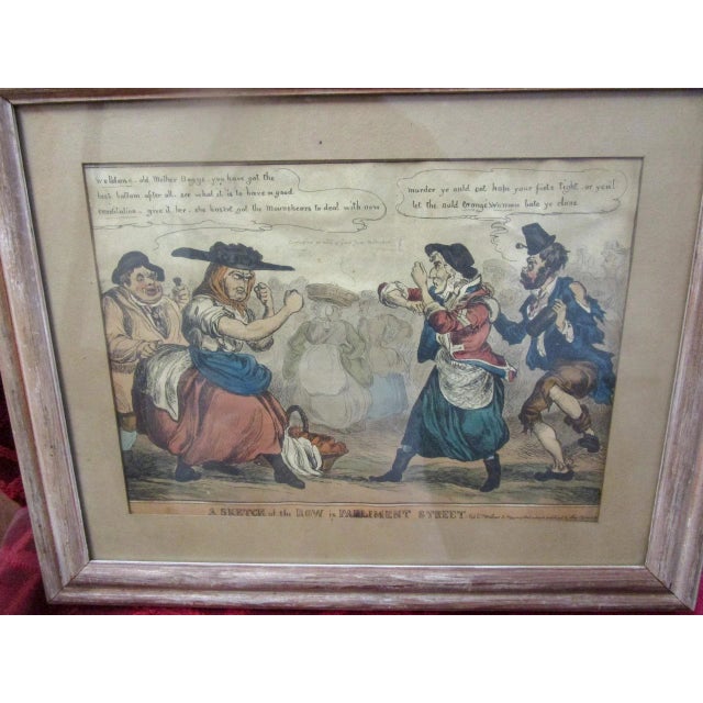 English Hand Colored Lithograph by Wm Heath a Sketch of the Row in Parliment St. For Sale - Image 12 of 12