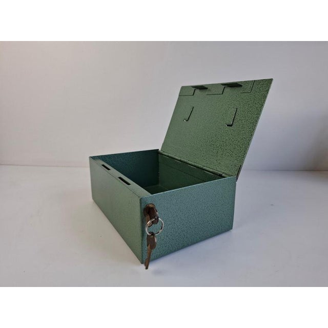 Vintage Green Metal Cash Box by Drukocel, Czechoslovakia, 1970 For Sale - Image 6 of 18