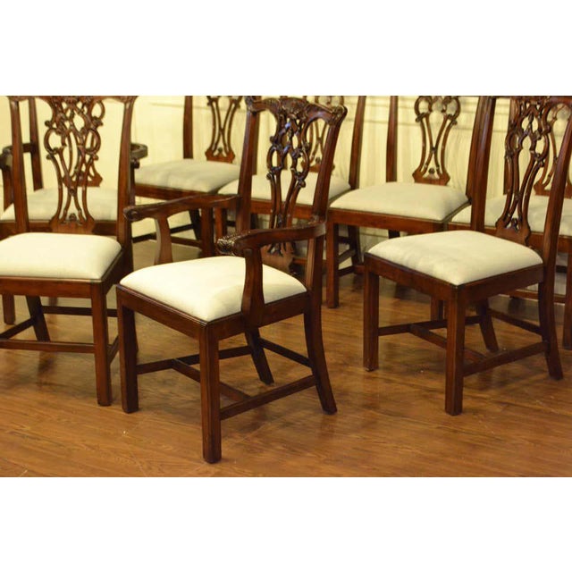 Leighton Hall Mahogany Chippendale Straight Leg Dining Chairs - Set of 14 - Showroom Samples For Sale In Atlanta - Image 6 of 13