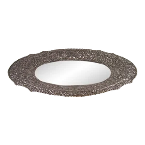 Large Oval 1930’s Thai Chased Silver Tray