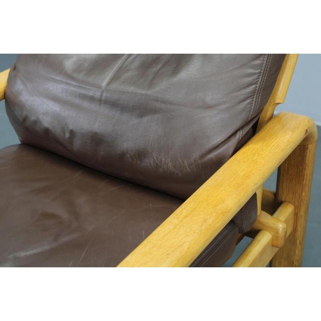 Set of Danish Armchairs in Oak and Leather by L. Olsen & Søn, 1970s For Sale - Image 15 of 18
