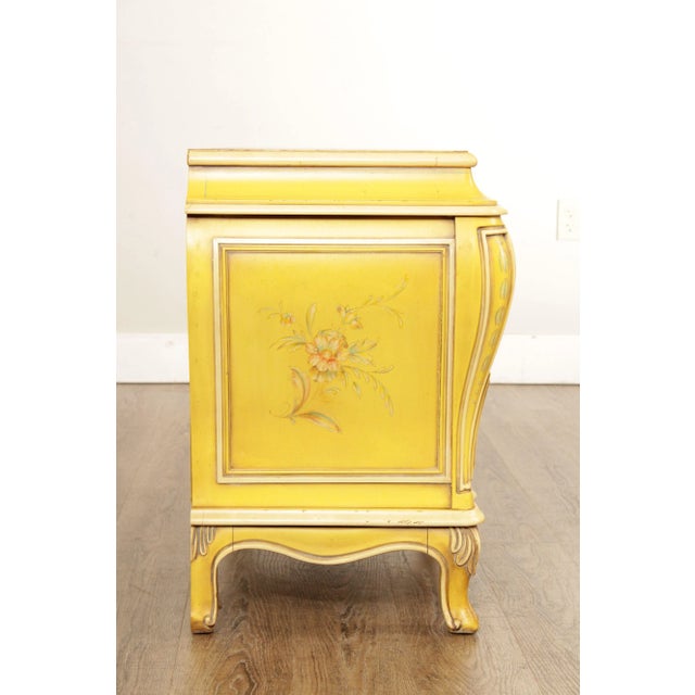 Karges Louis XV Style Florentine Painted Bombe Chest Nightstands - A Pair For Sale - Image 12 of 12