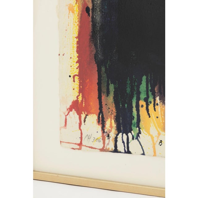 Abstract Expressionism Perez Celis Buenos Aries 1989 Signed Abstract Expressionism Painting on Paper For Sale - Image 3 of 8