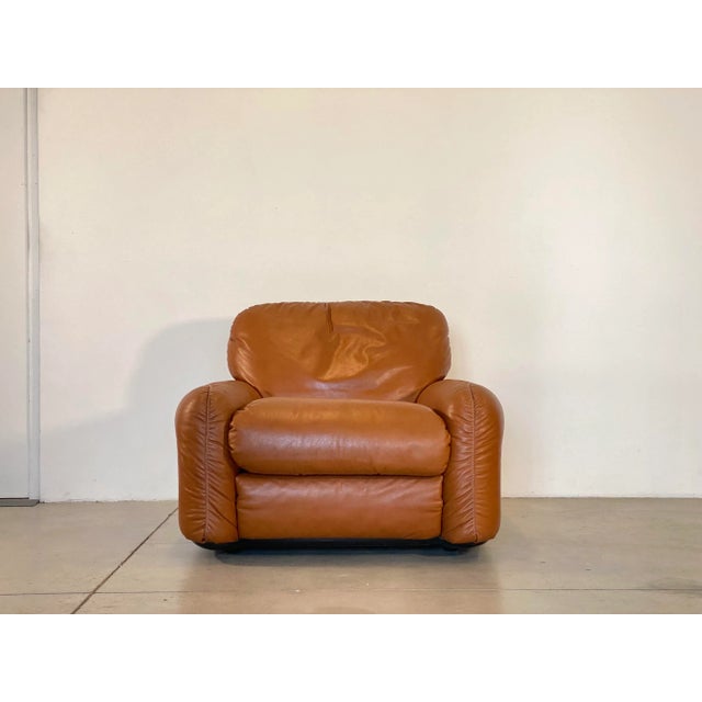 Animal Skin Set of Piumotto Model Leather Armchairs by Arrigo Arrigoni for Busnelli, 1970s For Sale - Image 7 of 18