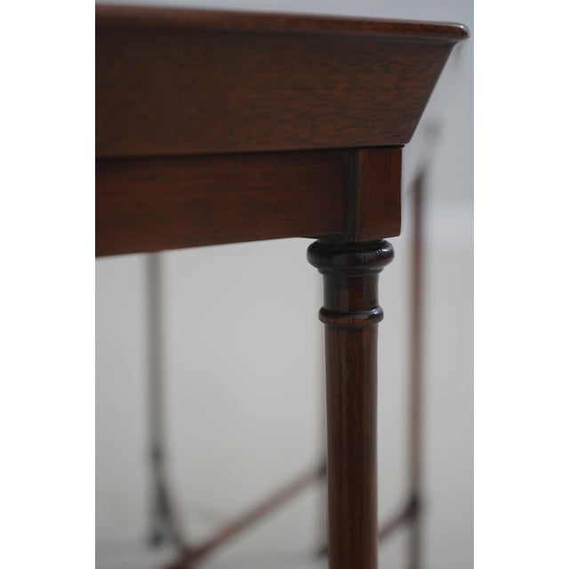 Councill Fixed Tray Flame Mahogany Inlaid Cocktail Coffee Table For Sale - Image 12 of 15