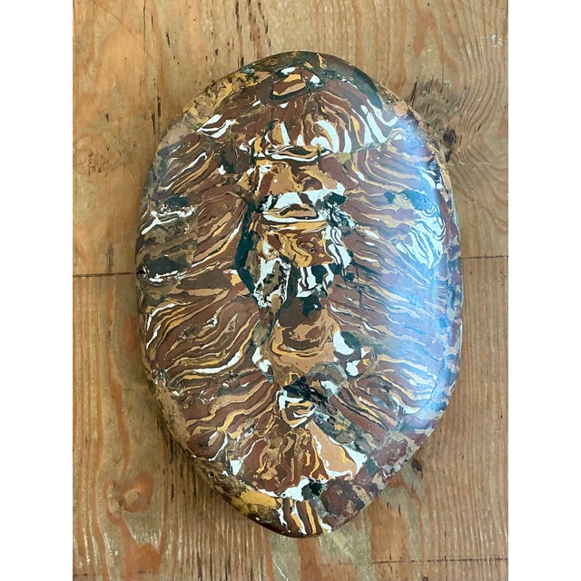 Late 20th Century Vintage Italian Scagliola Pigmented Plaster Turtle Shell For Sale - Image 5 of 12