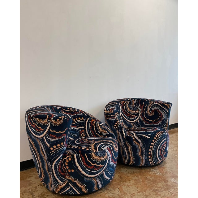 Directional 1980s Pair of Nautilus Swivel Chairs by Vladimir Kagan for Directional For Sale - Image 4 of 15