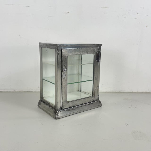 Vintage Industrial Metal Display Cabinet For Sale - Image 9 of 9