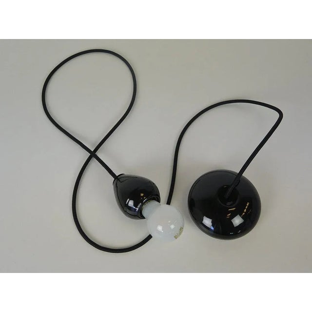 Black Edison Pendant Lamp by Valerio Sacchetti for Sirrah, 1980s For Sale - Image 8 of 9