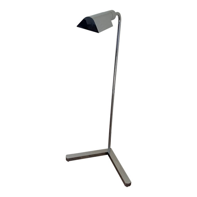 Vintage 1970s Casella Lighting Chrome Adjustable Floor Lamp — Signed San Francisco For Sale